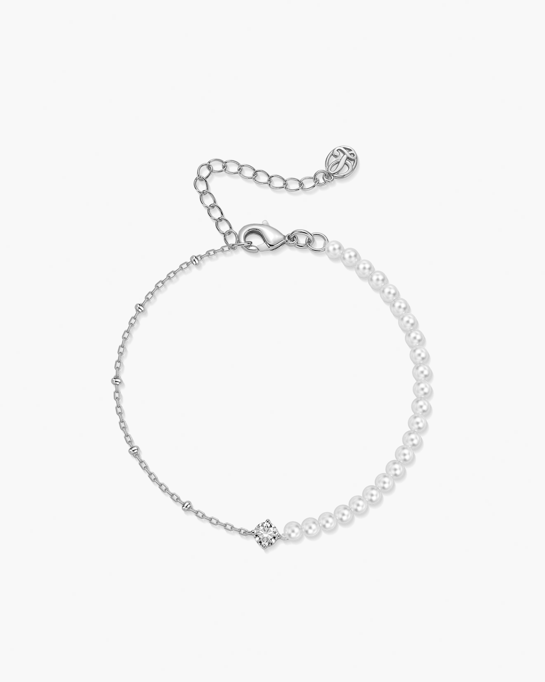 Silver and pearl bracelet 