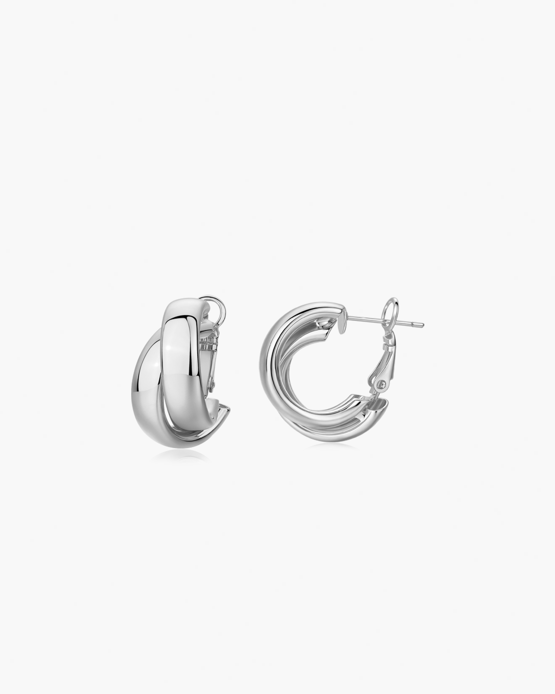 Pair of silver hoop earrings