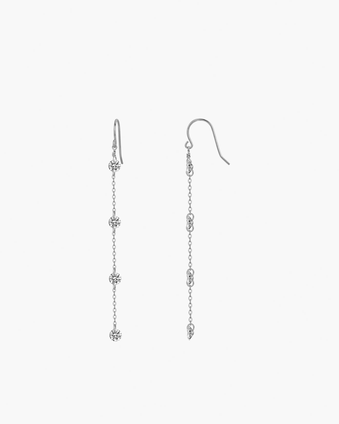 Pair of silver chain earrings